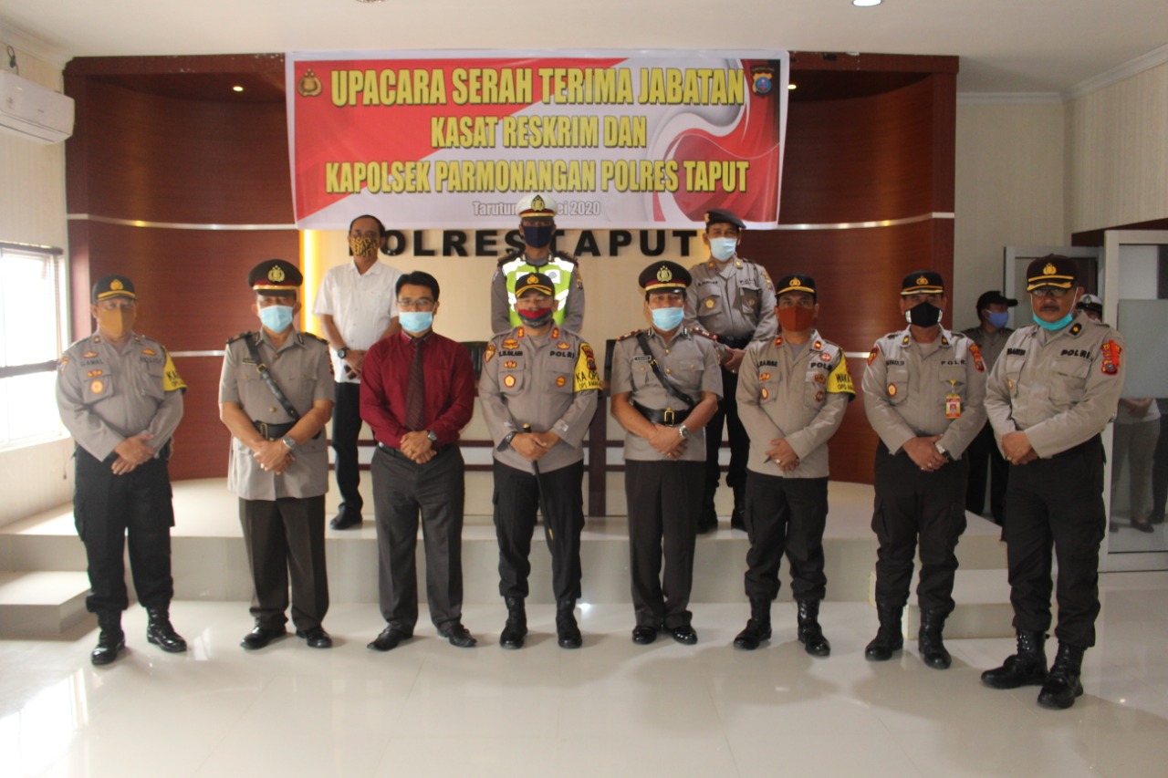 Sertijab Kasat Reskrim Polres Taput Yang Baru Dijabat AKP Jonser Marbun dan Kapolsek Kec Parmonangan,AKP H Marpaung