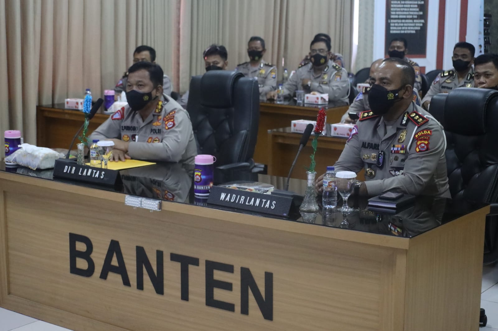 Ditlantas Polda Banten melaksanakan Latihan Pra Operasi secara virtual (Poskota.net/Dok Ist)