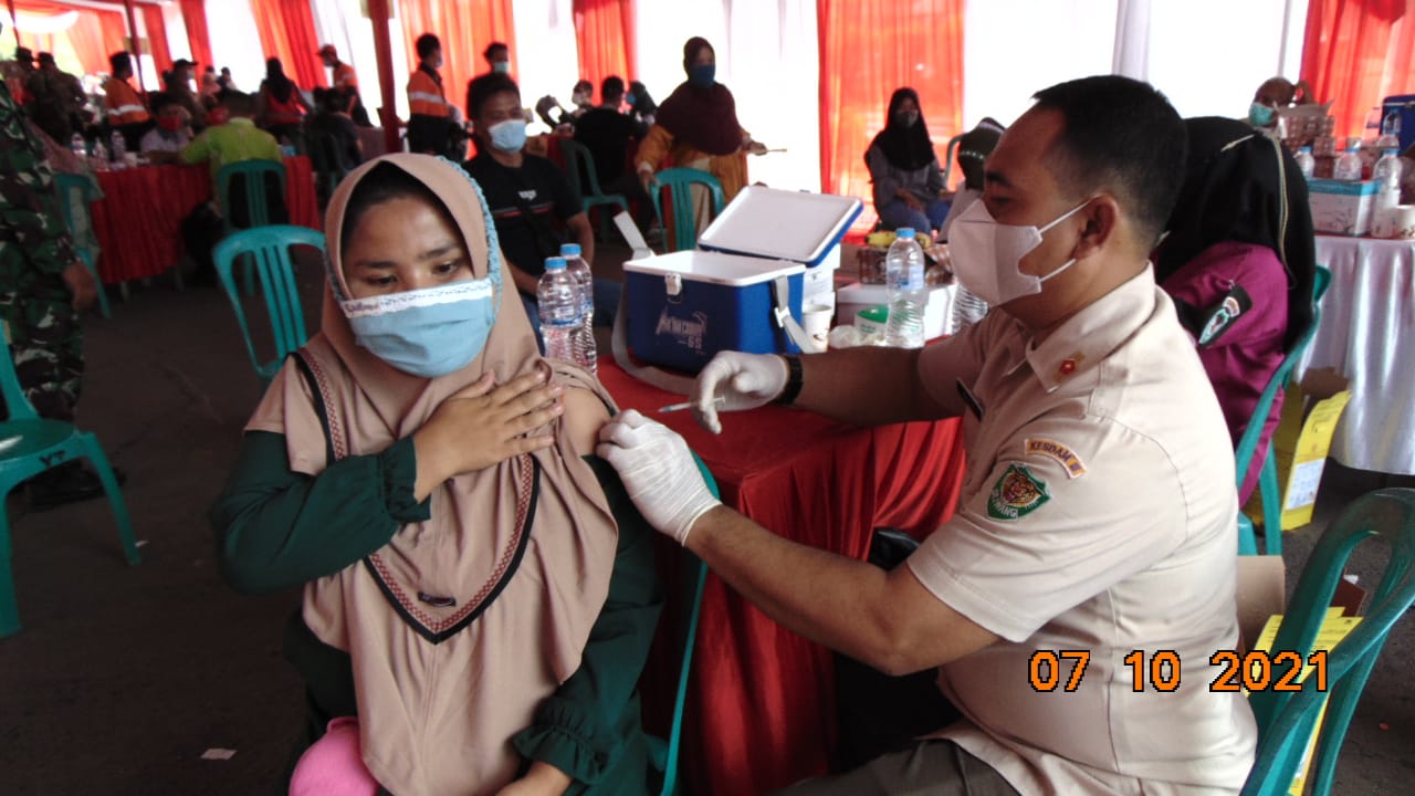 PT. Jawa Manis Rafinasi Di Dorongan Kodim 0623/Cilegon, dukung cepat Vaksinasi Covid 19