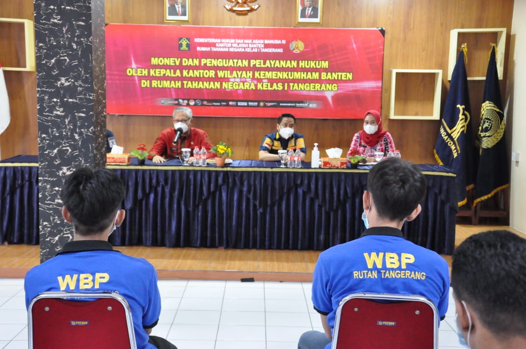 Maksimalkan Pelayanan Bantuan Hukum, Kakanwil Pimpin Monitoring dan Evaluasi Bantuan Hukum Pada Rutan Kelas I Tangerang