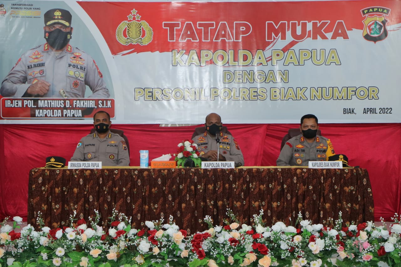 Tatap Muka Kapolda Papua Bersama Personel Polres Biak Numfor