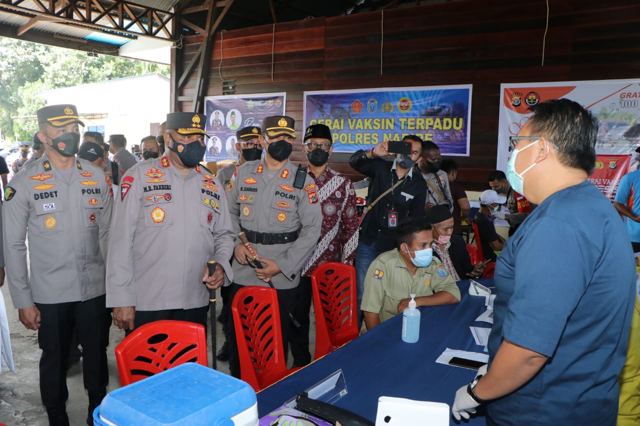 Kapolda Papua Tinjau Langsung Pelaksanaan Vaksinasi Massal di Gerai Vaksin Presisi Polres Nabire