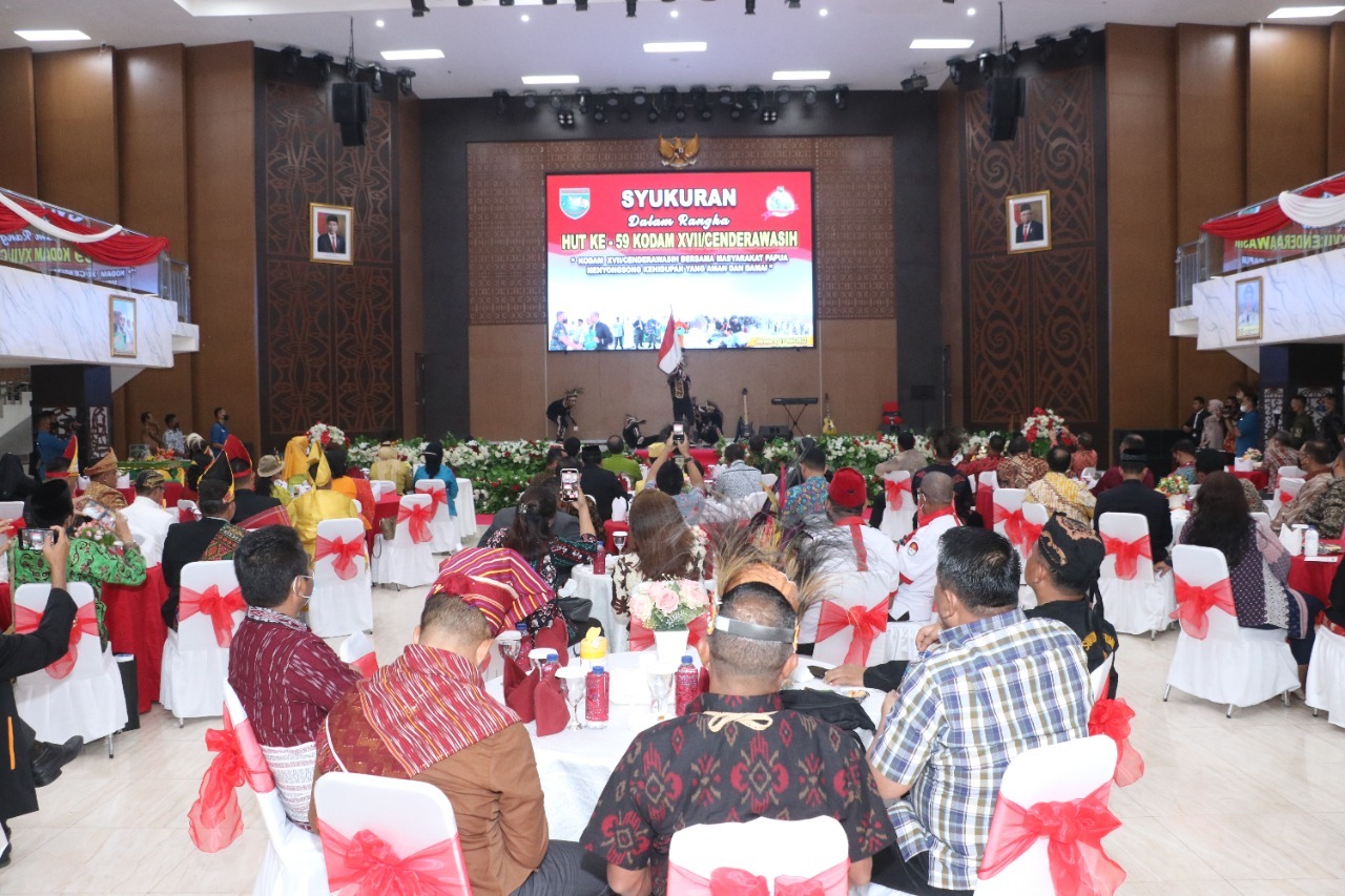 Mempererat Sinergitas TNI-Polri, Wakapolda Hadiri Syukuran Dalam Rangka Hari Ulang Tahun (HUT) Ke – 59 Kodam XVII / Cenderawasih