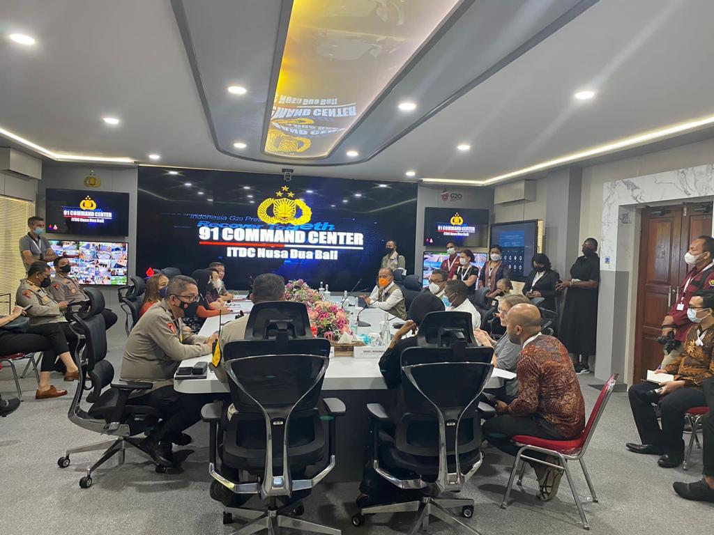 Polri Paparkan Pengamanan dan Penanganan Bencana 91 Command Center Bali ke Deputi Sekjen PBB