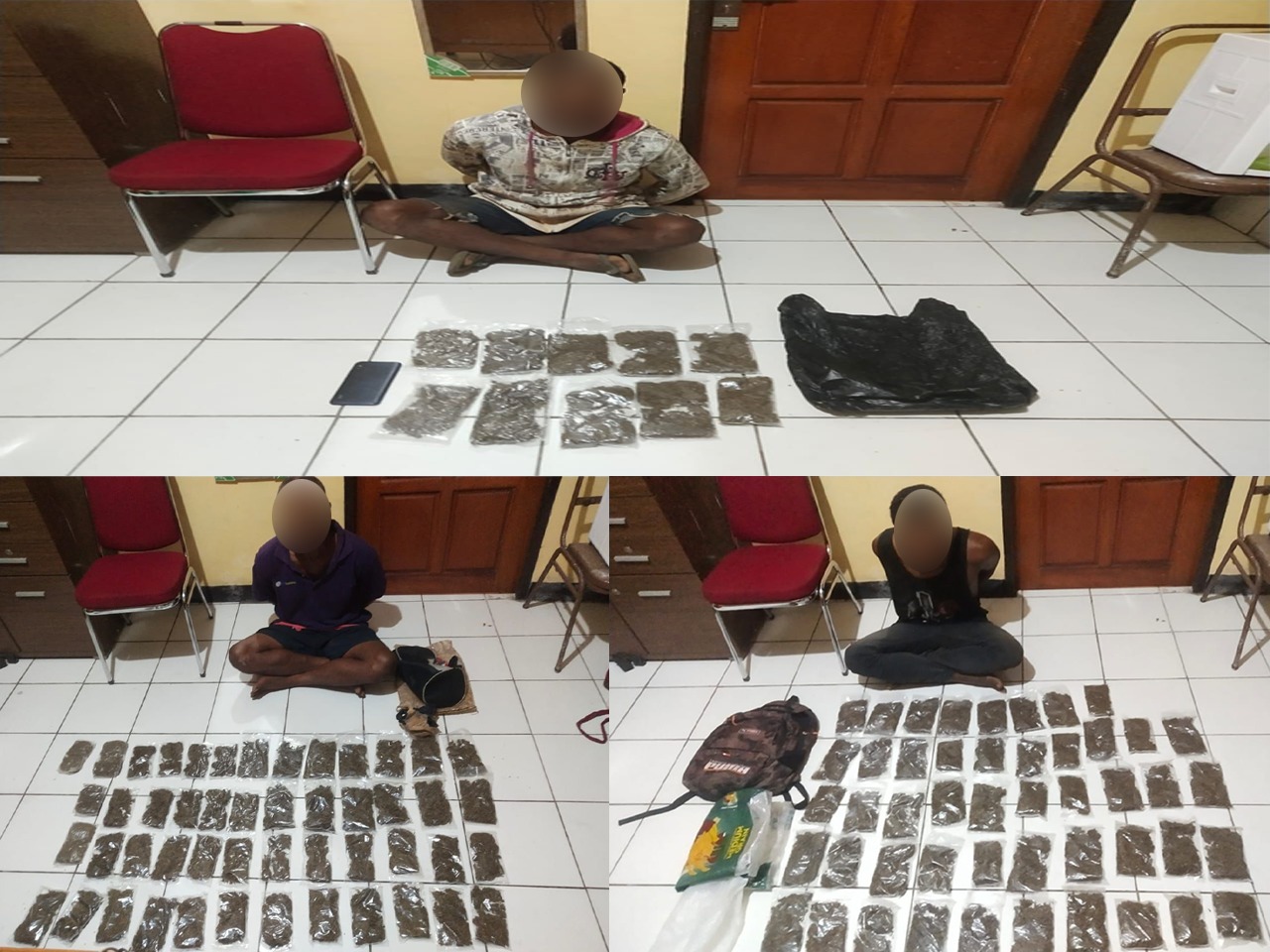 Bersihkan Papua Dari Narkoba, Polisi Berhasil Mengamankan 3 Tersangka Pengedar Narkotika Jenis Ganja