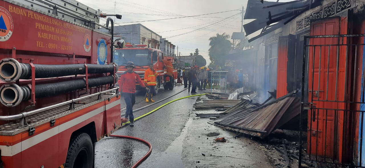 Polisi Tangai Kasus Kebakaran di Jalan Busiri Kabupaten Mimika