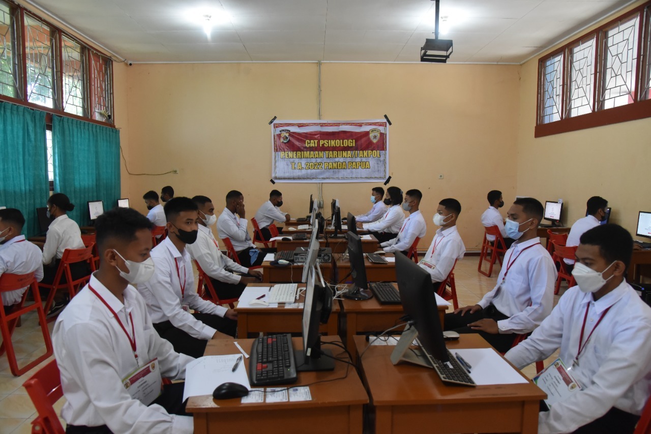 140 Peserta Mengikuti Ujian Psikologi Penerimaan Taruna/I Aakpol T.A.2022 Panda Polda Papua Pada Hari Pertama