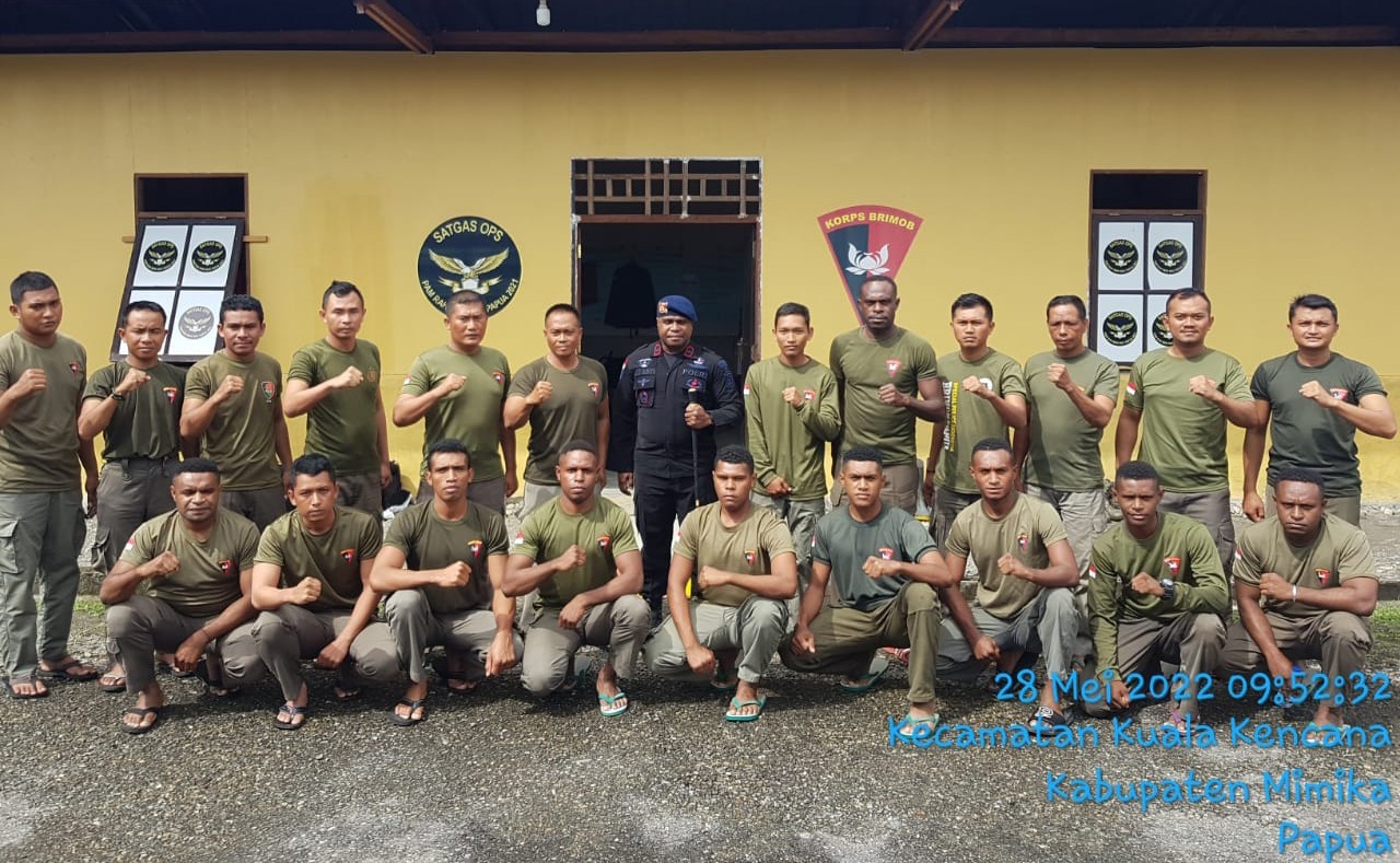 Berkunjung ke Seluruh Jajaran, Danyon D Pelopor Sat Brimobda Papua Tanamkan hal ini ke personilnya