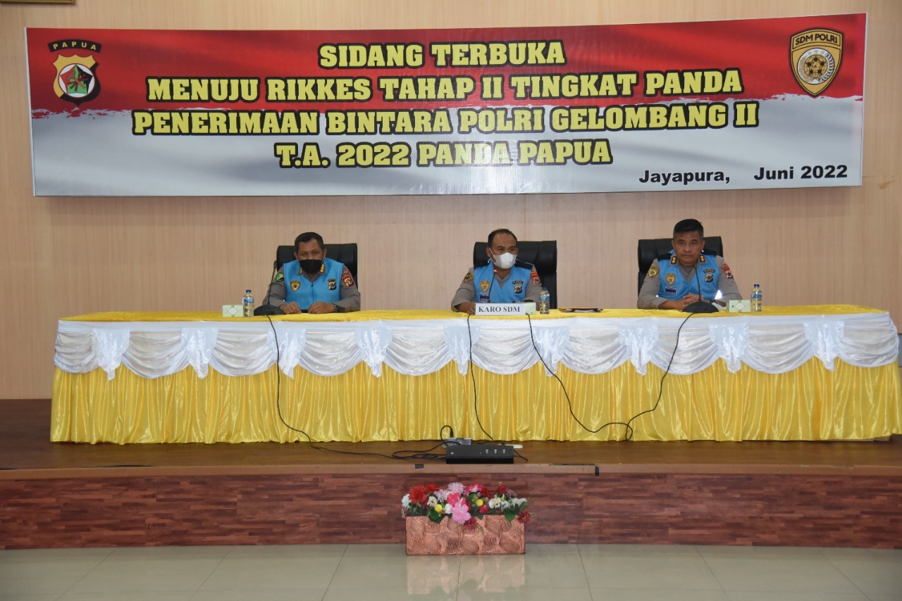 Hasil Sidang Terbuka Menuju Rikkes Tahap II Penerimaan Bintara Polri Gelombang II T.A 2022 Panda Papua
