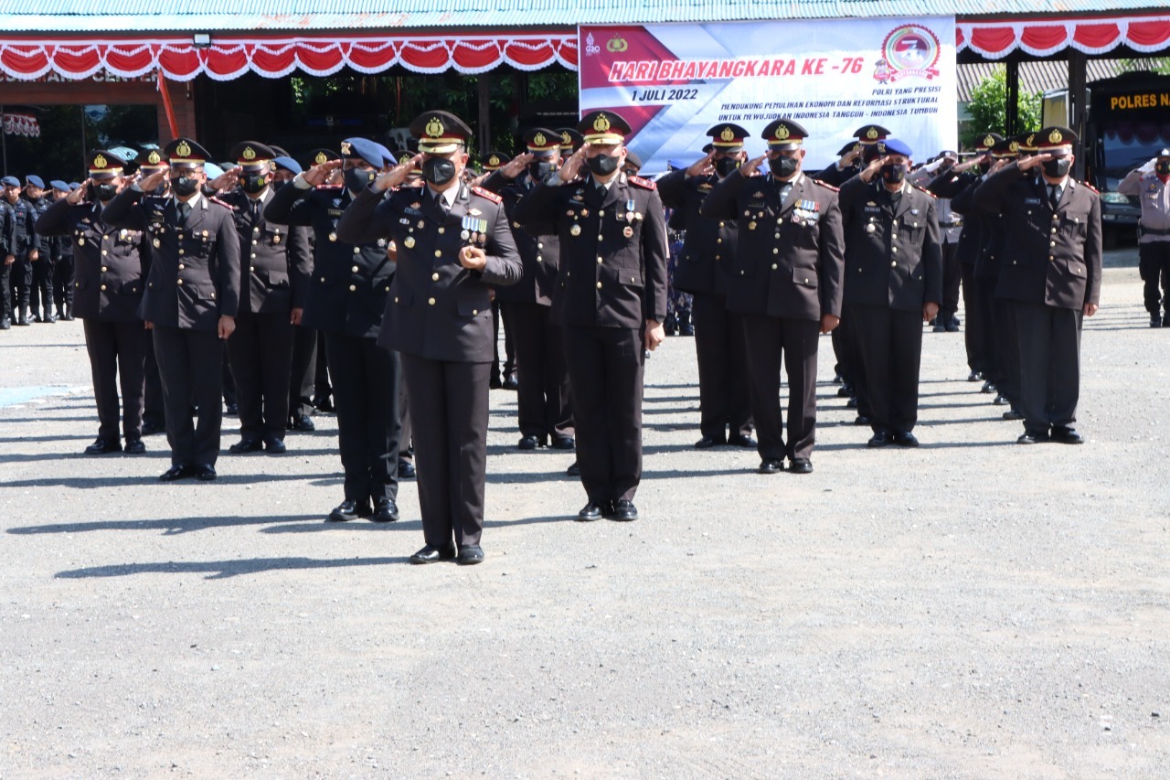 Hari Bhayangkara Ke – 76 Tahun, Polres Nabire Ikuti Upacara Secara Virtual