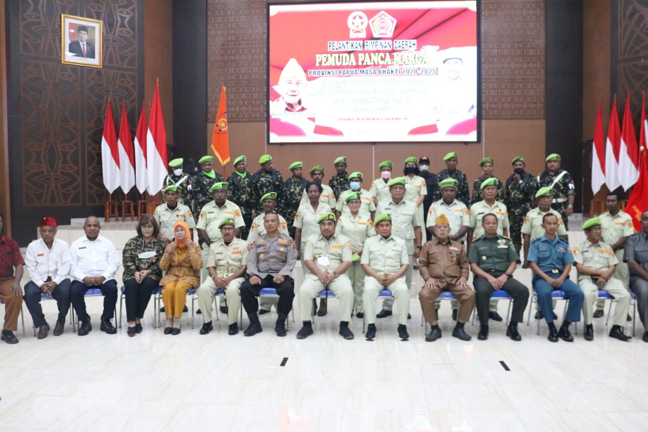 Wakapolda Papua Hadiri Pelantikan Pimpinan Daerah Pemuda Panca Marga Provinsi Papua Masa Bhakti 2020-2025