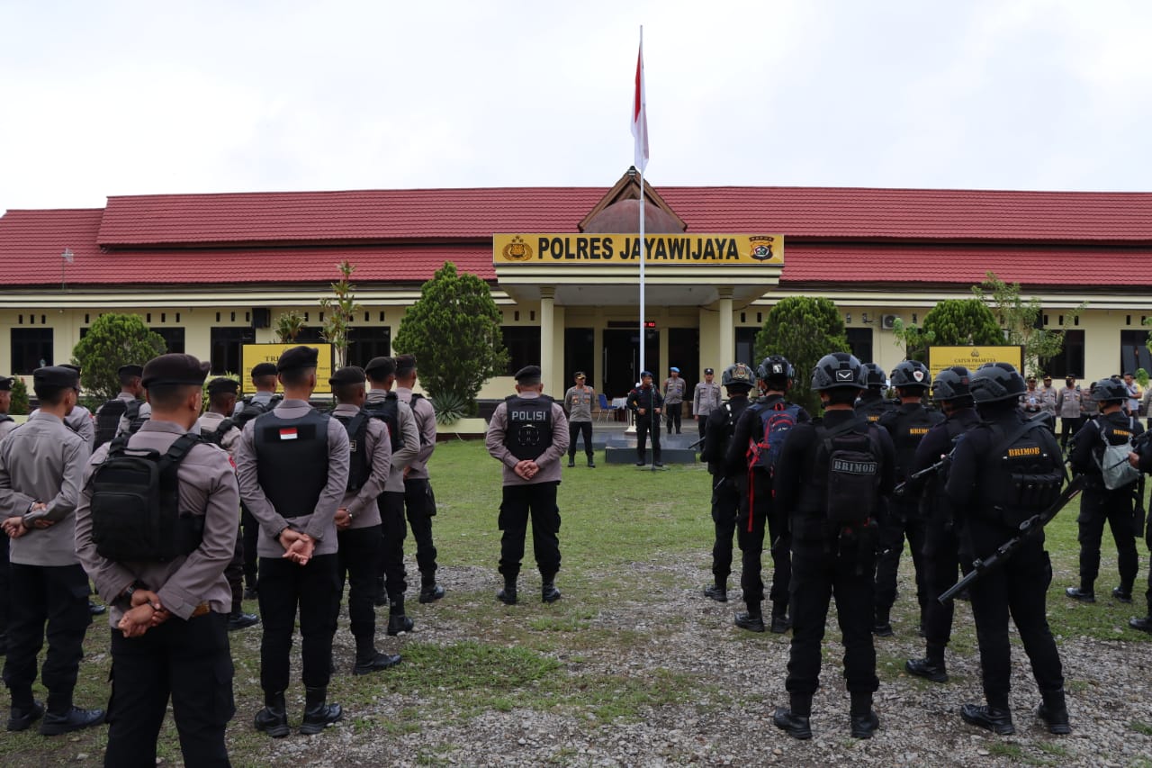 Polres Jayawijaya Siapkan Anggota Dalam Rangka Kunjungan Wamendagri RI di Kabupaten Jayawijaya