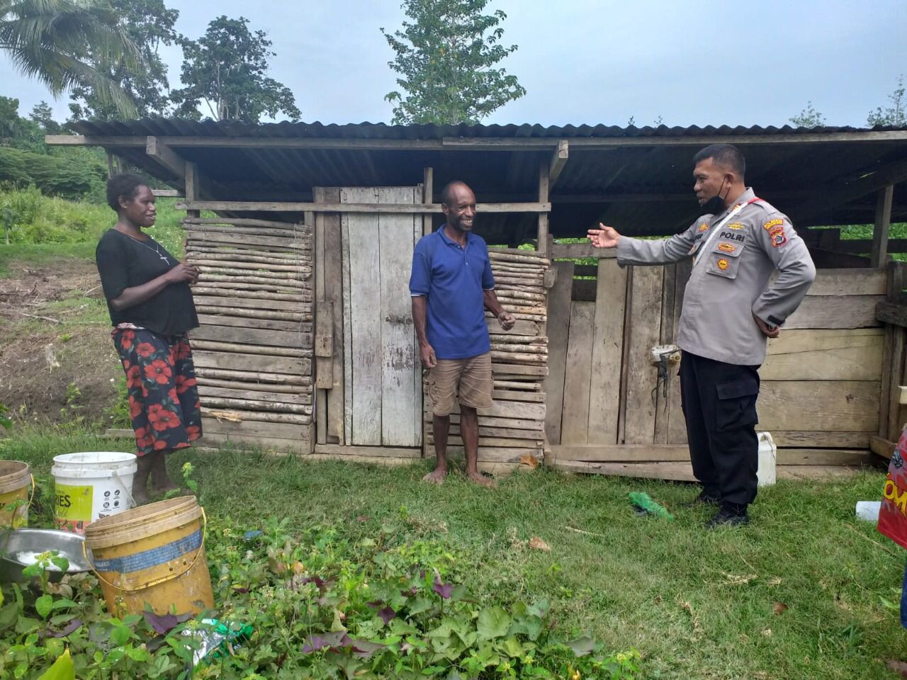 Tingkatkan Program Kasuari Satgas Binmas Noken Cek Ternak Babi Milik Bapak Emiron Tabuni