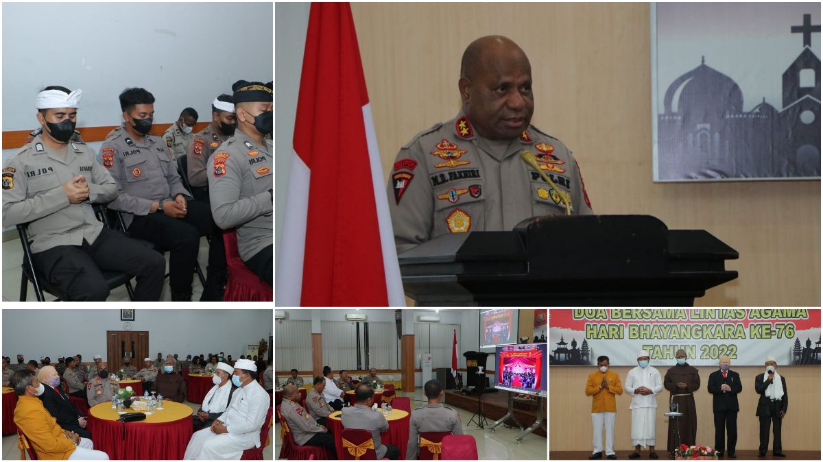 Polda Papua Laksanakan Doa Bersama Lintas Agama dalam Rangka Hari Bhayangkara ke – 76 Tahun 2022