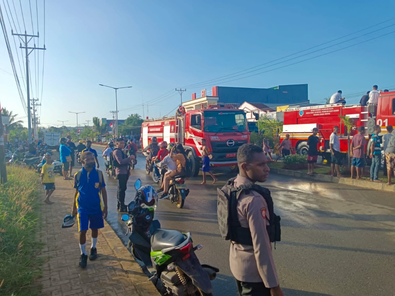 Polisi Respon Cepat Kasus Kebakaran di Jalan Brawijaya Kabupaten Merauke