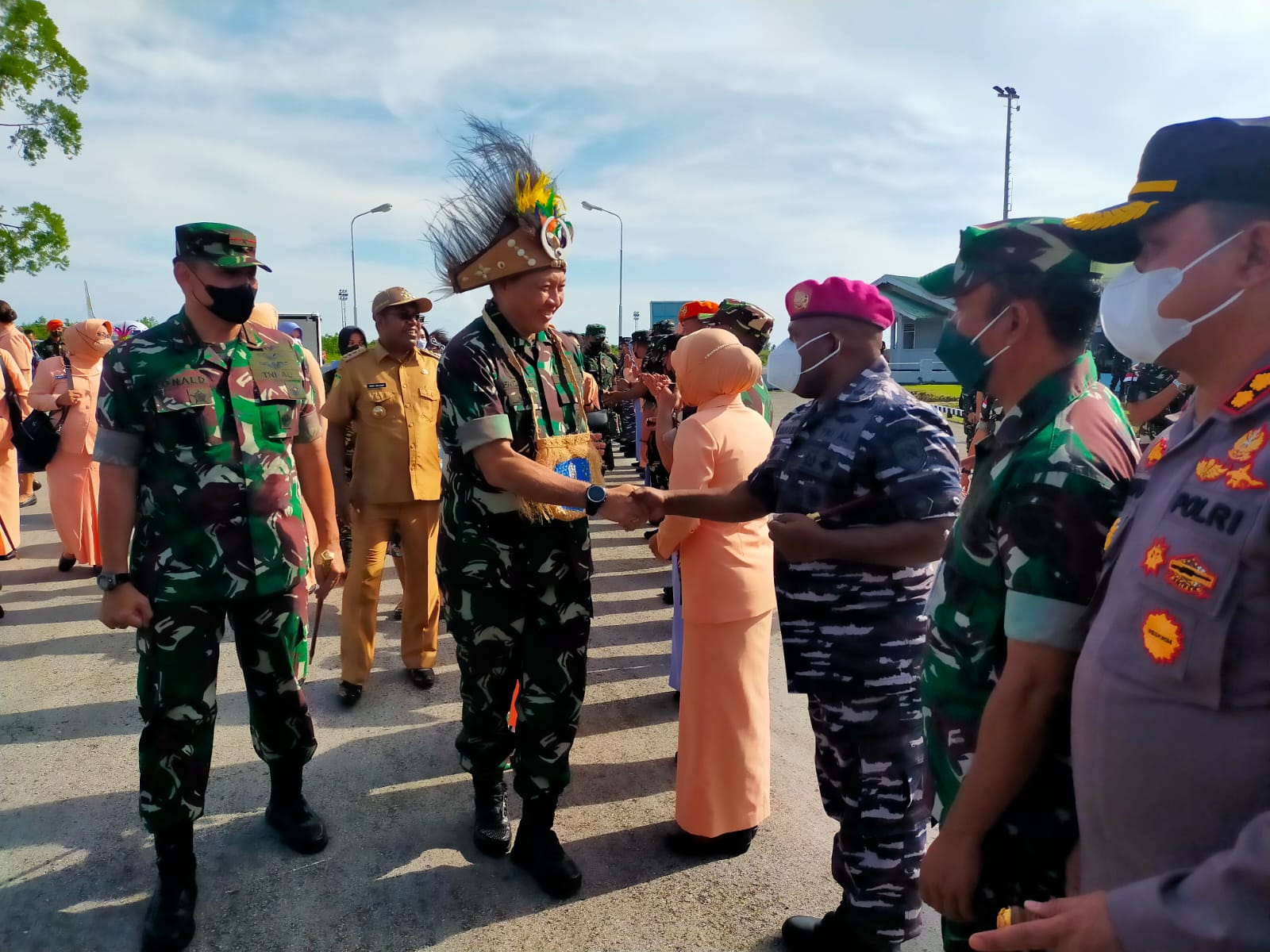Danlanal Biak sambut Kedatangan KASAU di Kabupaten Biak