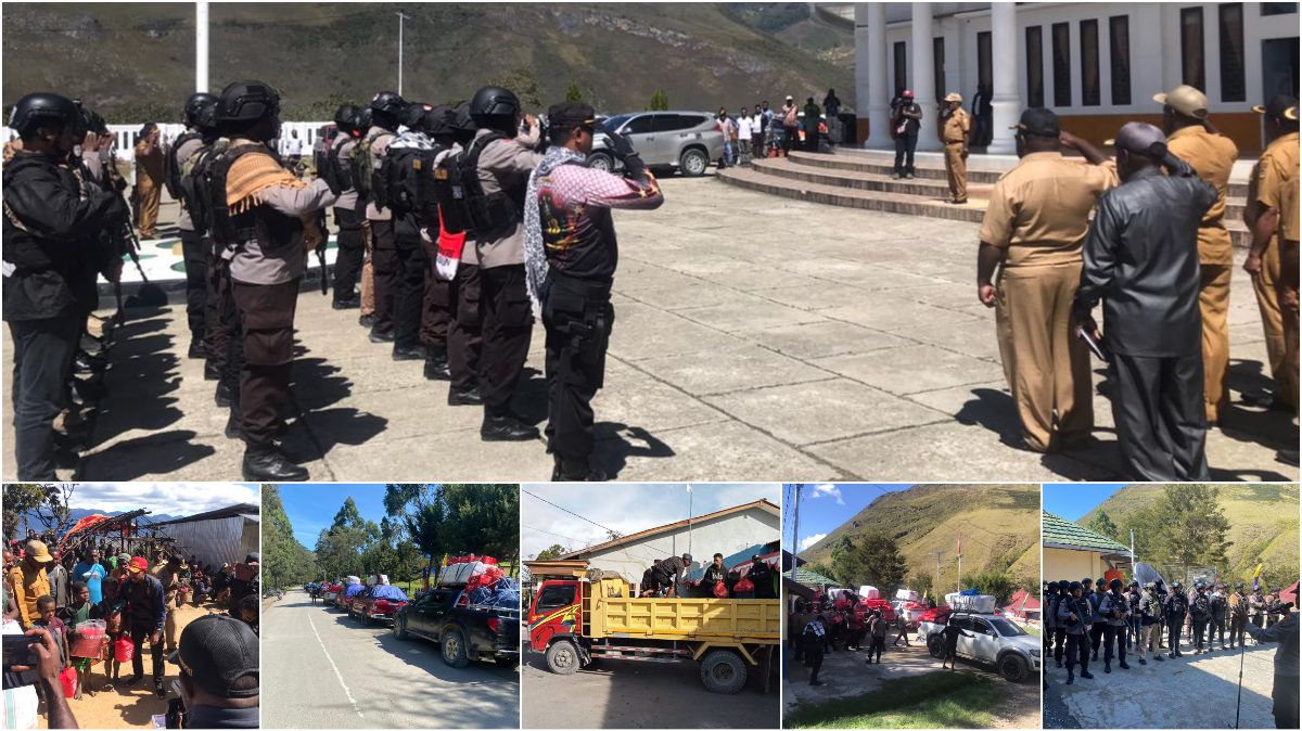 Polres Lanny Jaya Laksanakan Pengawalan dan Penjemputan Bantuan Dari Ketua Bhayangkari Pusat
