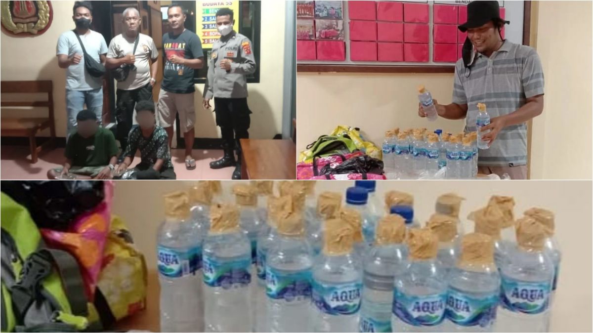 Polisi Amankan Miras Jenis CT dan Dua Calon Penumpang Kapal Pembawa Ganja