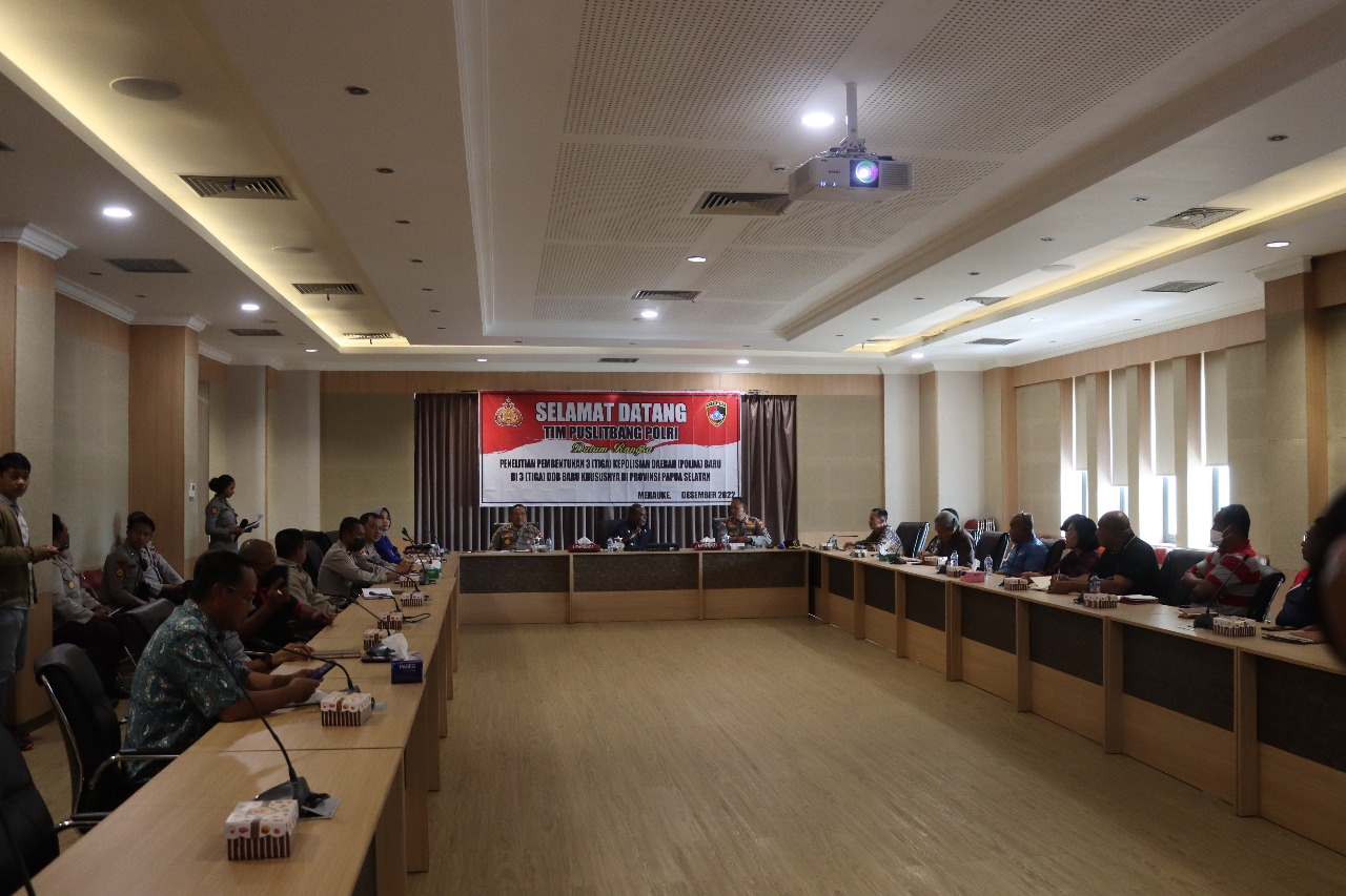 Tim Puslitbang Polri Laksanakan Audiensi Tentang Pembentukan Polda Provinsi Papua Selatan