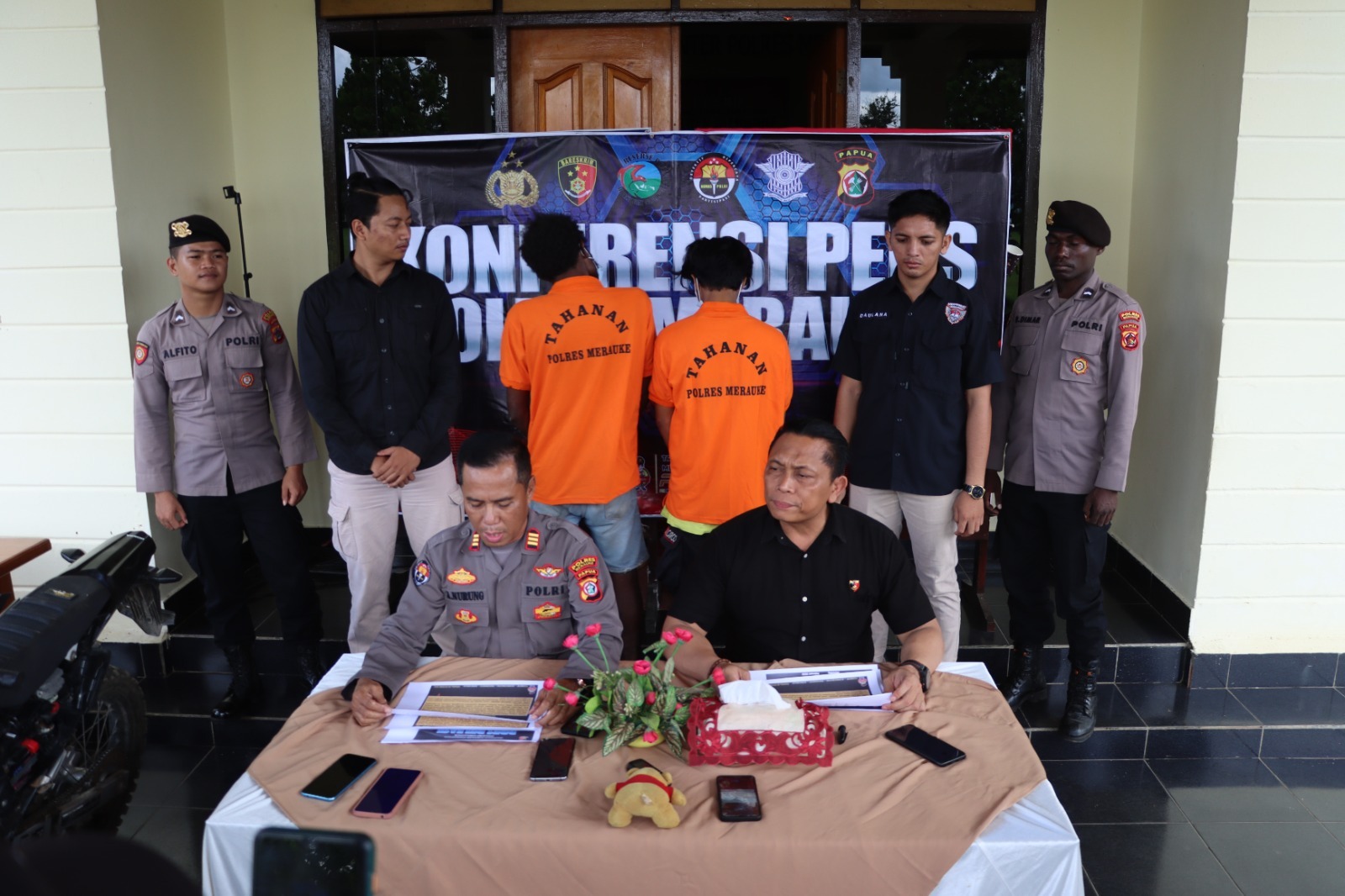 Polres Merauke Lakukan Konferensi Pers Pengungkapan Kasus Curanmor