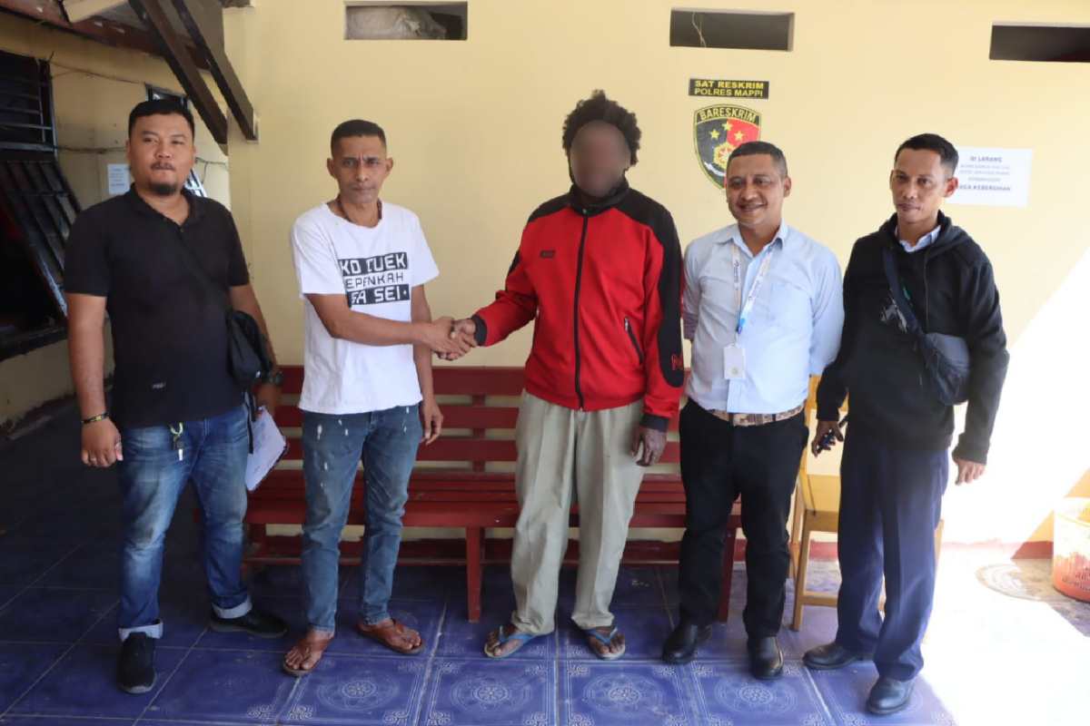 Personil Polres Mappi Lakukan Penangkapan Pelaku Pengrusakan Mesin ATM Bank Papua Cabang Mappi