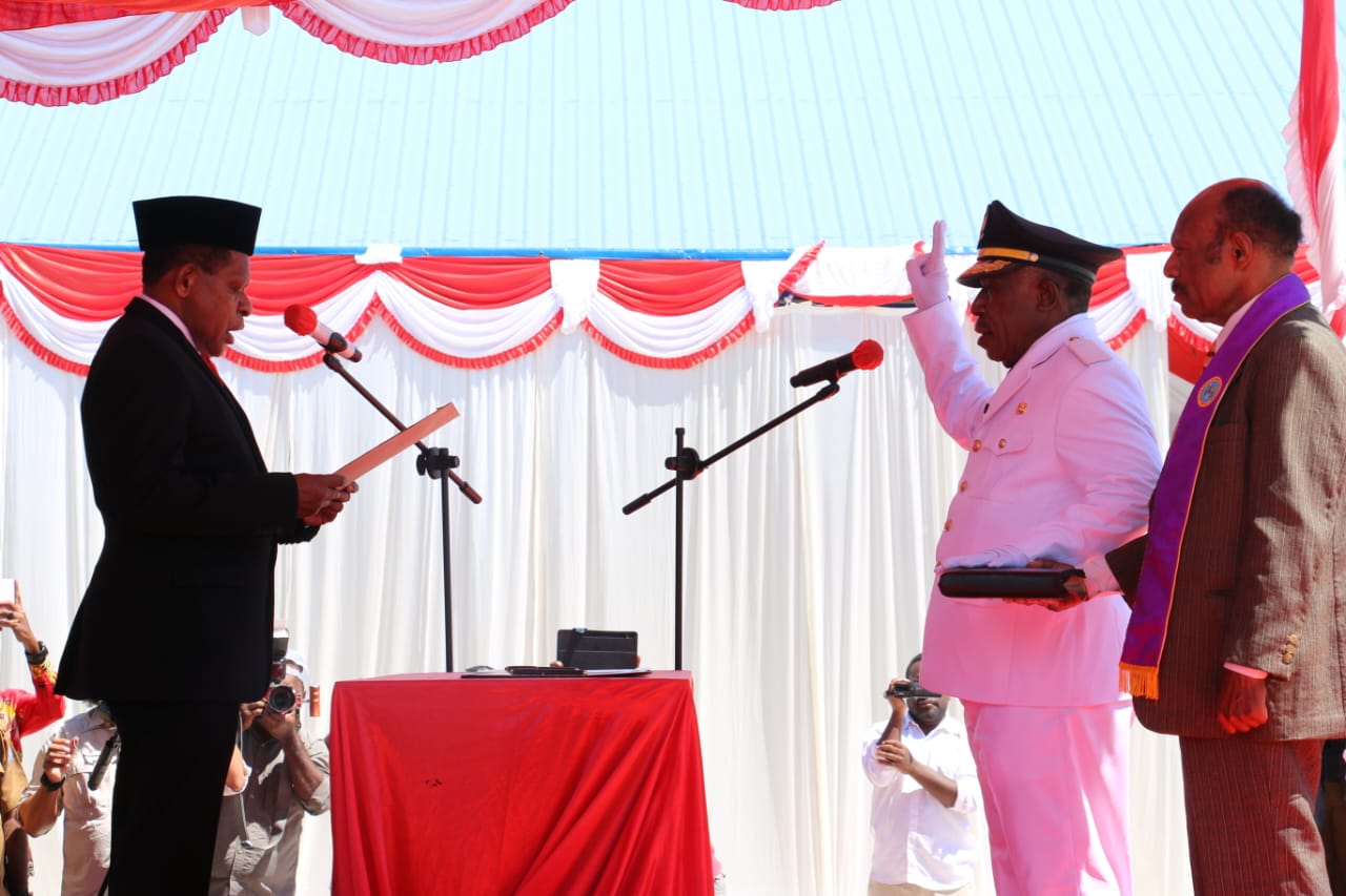 Dandim 1702/Jayawijaya hadiri Pelantikan Bupati Nduga oleh Geburnur Prov. Papua Pegunungan