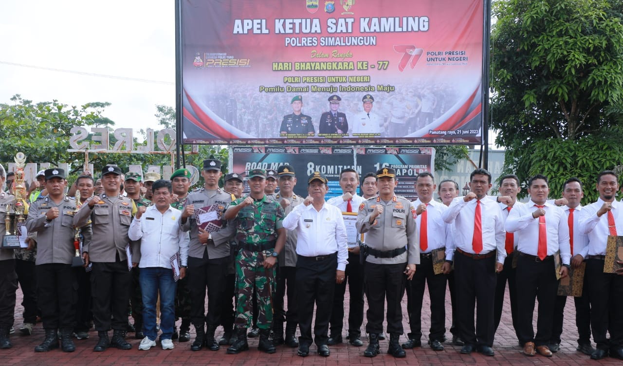 Bupati Simalungun Pimpin Apel  Ketua Sat Kamling Polres Simalungun