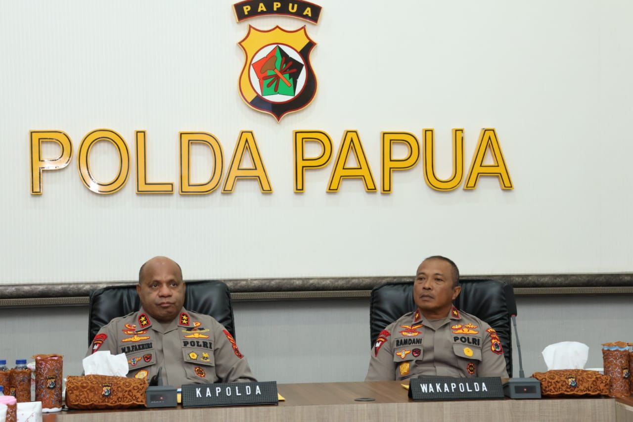 Melalui Zoom Meeting, Kapolda Papua Ikuti Launching Program Quick Wins Presisi TW III Tahun 2023