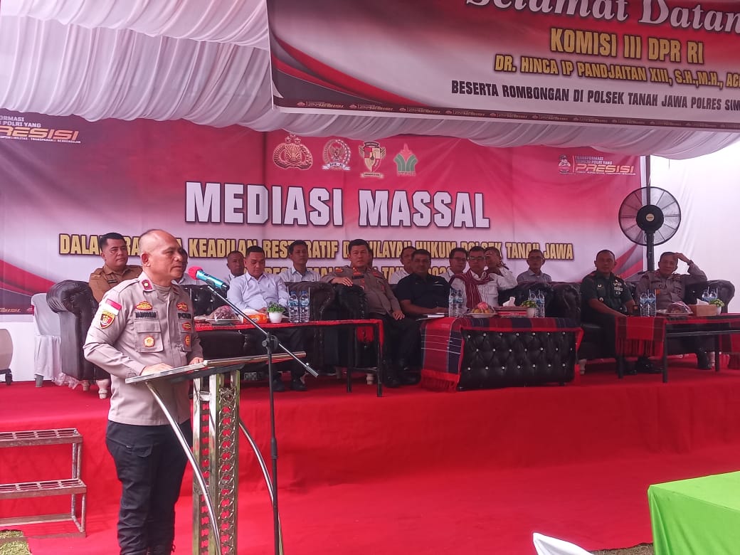 Polsek Tanah Jawa Melaksanakan Kegiatan Restoratif Jastice Massal, Dan Yang Pertama di Indonesia