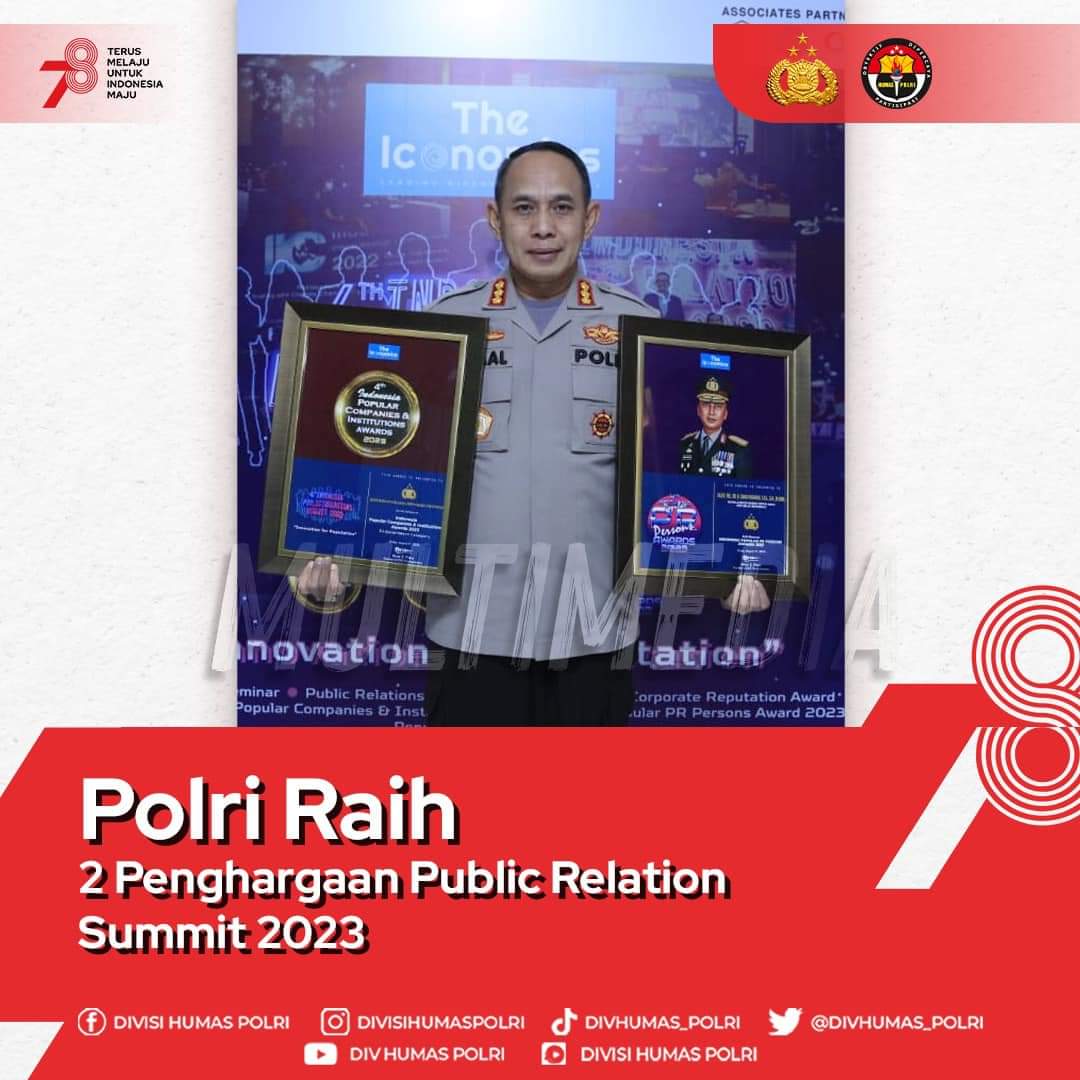 Polri Raih 2 Penghargaan Public Relation Summit 2023