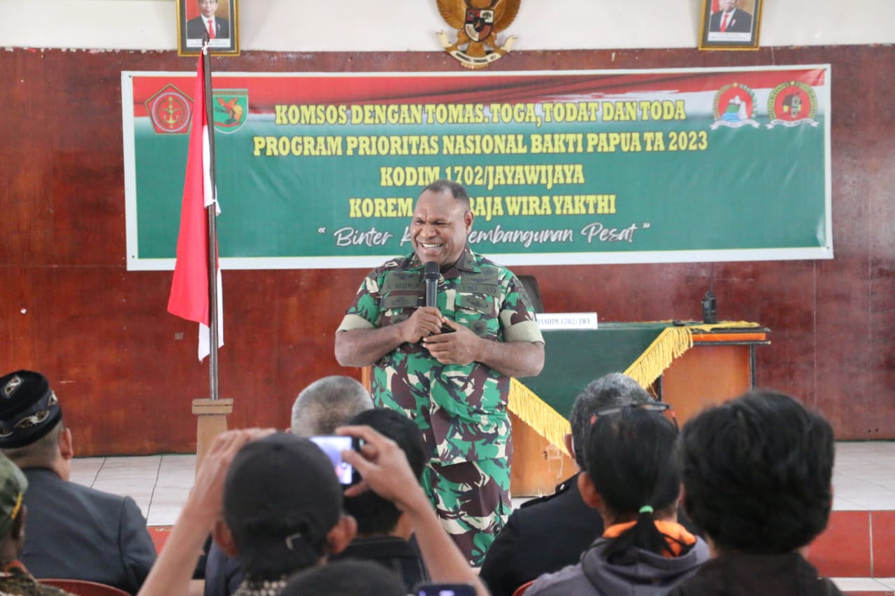 Kodim 1702/JWY Laksanakan Komsos Beserta Seluruh Tokoh Masyarakat Wamena