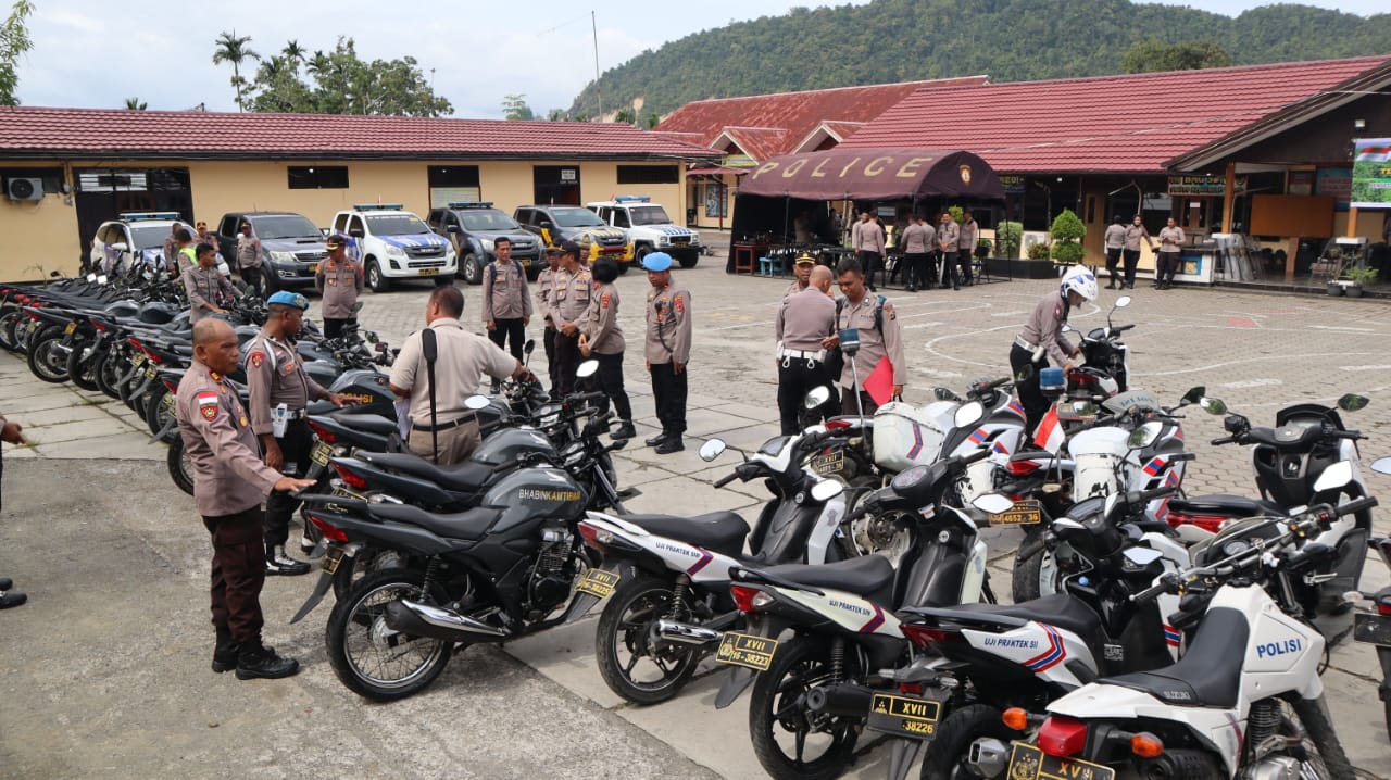 Pemeriksaan Kendaraan Dan Inventaris, Langkah Awal Polres Yapen Siap Amankan Pemilu 2024
