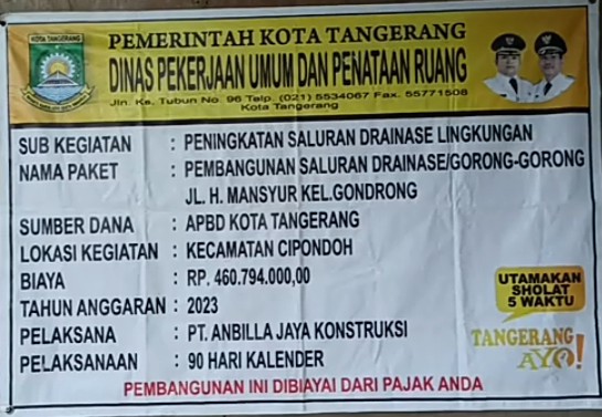 Galian draenase pemasangan U-Ditch Tidak Sesuai spekifikasi teknis Asal jadi