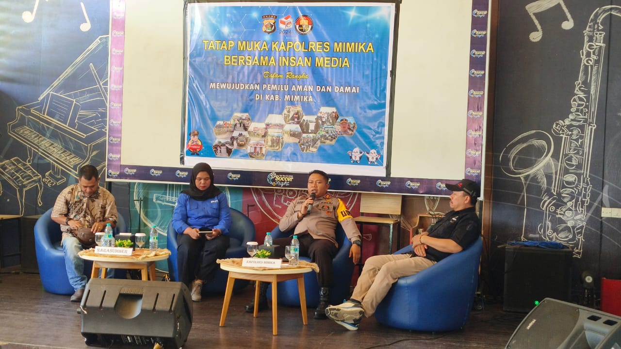 Membangun Sinergi Untuk Suksesnya Pemilu, Polres Mimika Gelar Tatap Muka Bersama Media
