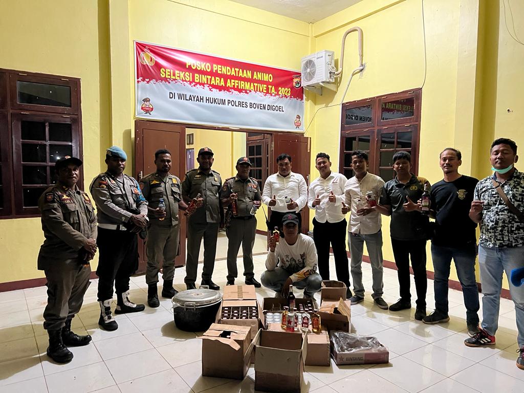 Razia Minuman Keras, Upaya Polres Boven Digoel Cegah Gangguan Kamtibmas