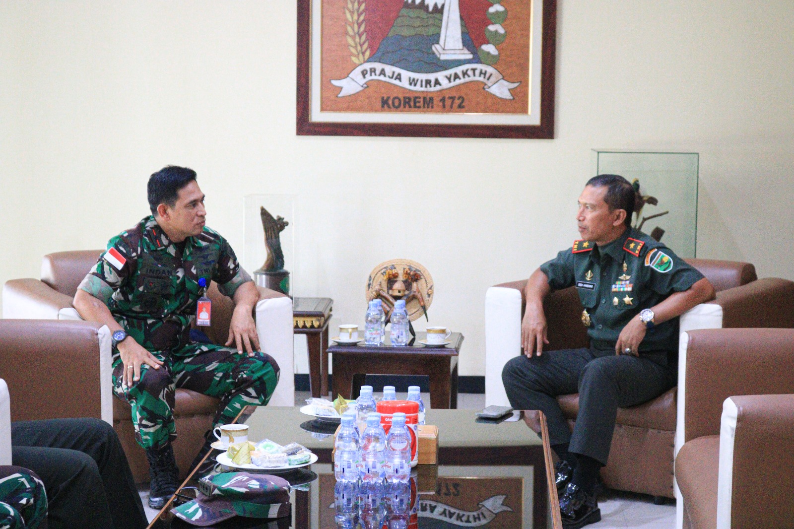 Danrem 172/PWY Terima Kunjungan Danlanud Silas Papare