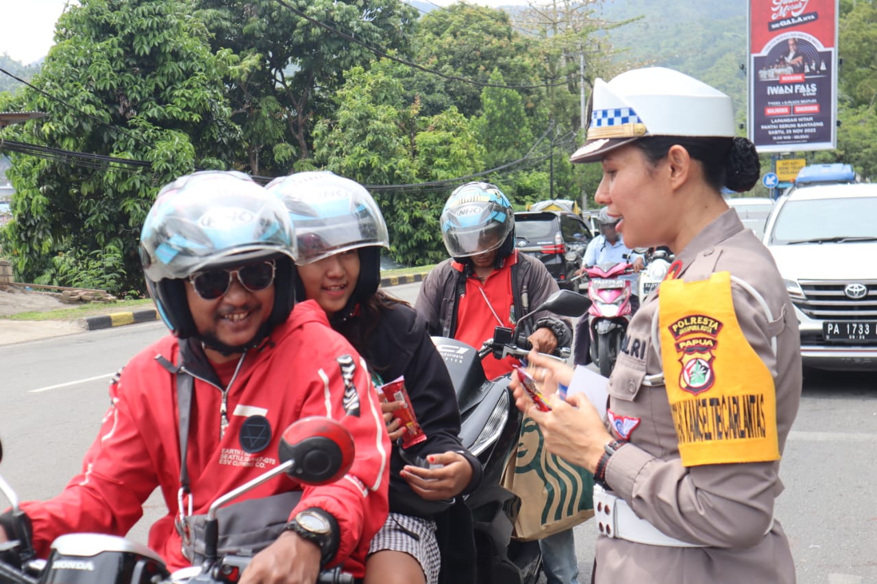 Keselamatan sebagai Prioritas Utama, Sat Lantas Polresta Jayapura Kota lakukan Kampanye Tertib Berlalu Lintas