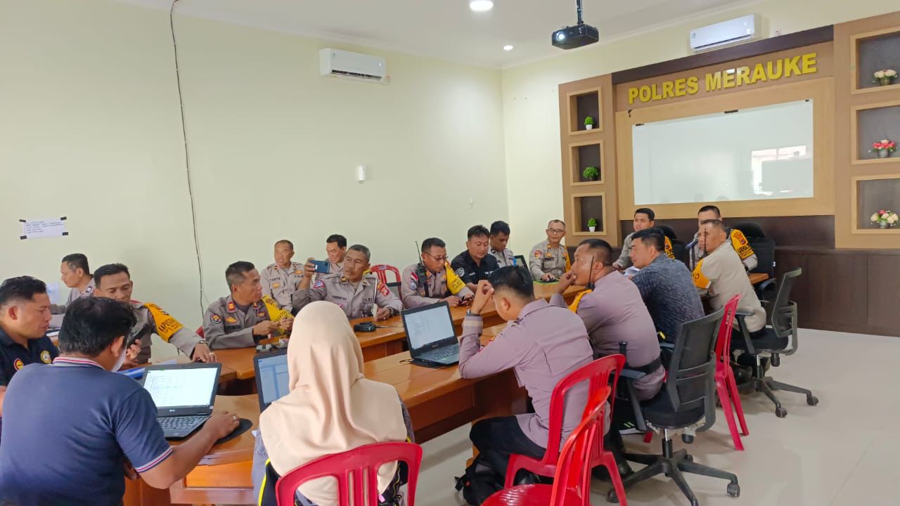 Antisipasi dan Kesiapan Satgas, Polres Merauke Gelar Gladi Posko OMB Cartenz 2023