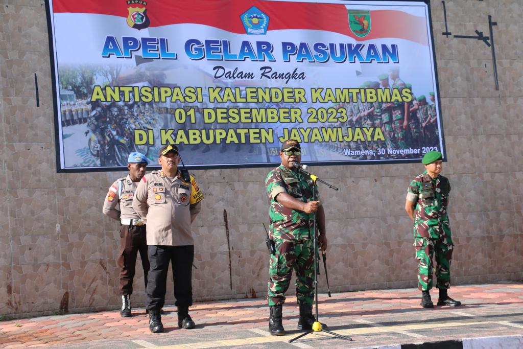 Dandim Jayawijaya Hadiri Apel Gabungan, Wujud Sinergitas TNI-Polri Ciptakan Kamtibmas Yang Kondusif