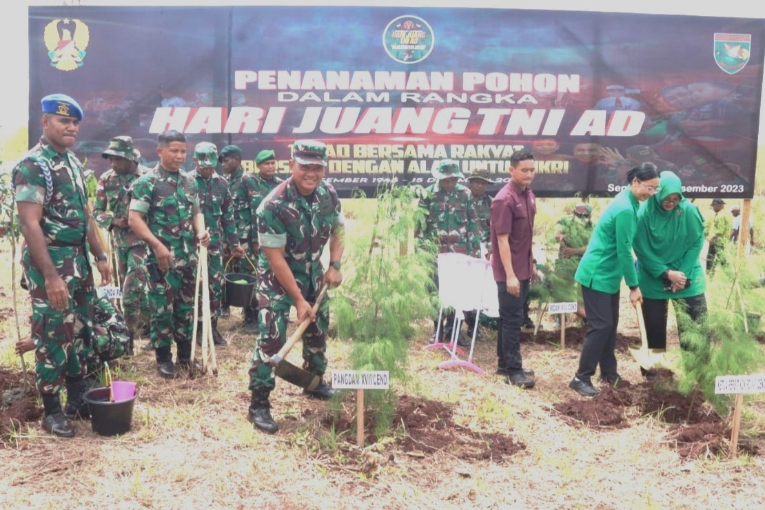 Tanam Ribuan Pohon, Pangdam XVII/Cenderawasih Tegaskan Komitmen Menanam Kembali Hutan-Hutan Yang Rusak