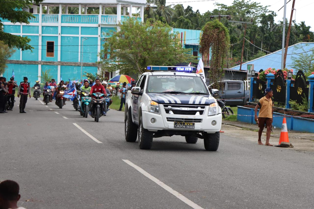 Polres Waropen Berikan Pengamanan Maksimal dalam Kampanye Terbuka Pemilu 2024