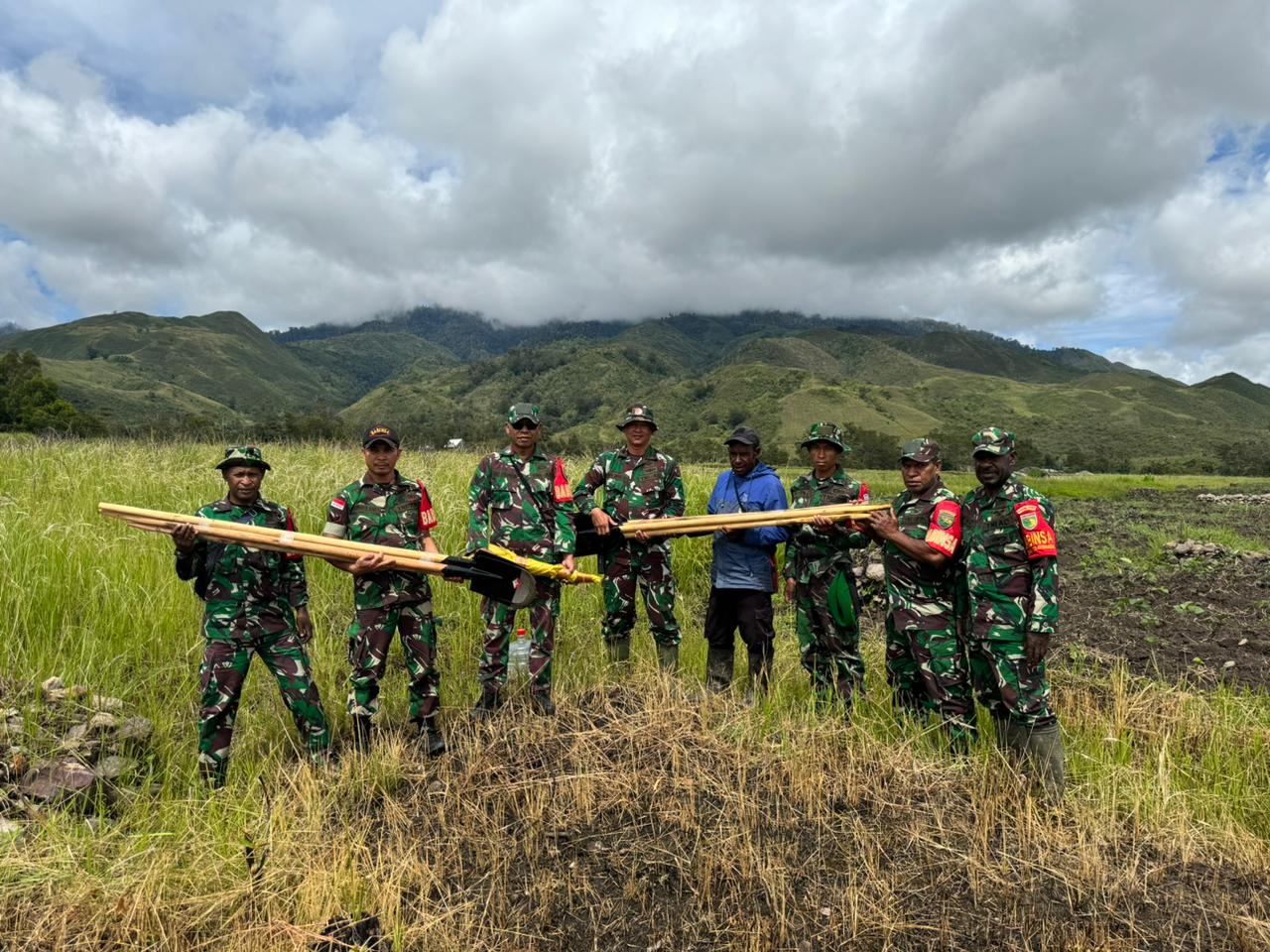 Wujudkan Ketahanan Pangan di Papua Pegunungan, Kodim 1702/Jayawijaya Buka Lahan Pertanian