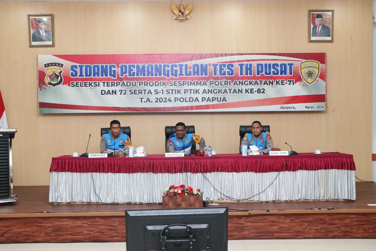 Wakapolda Papua Ikuti Sidang Tes Pusat Seleksi Sespimma dan S-1 STIK PTIK T.A 2024