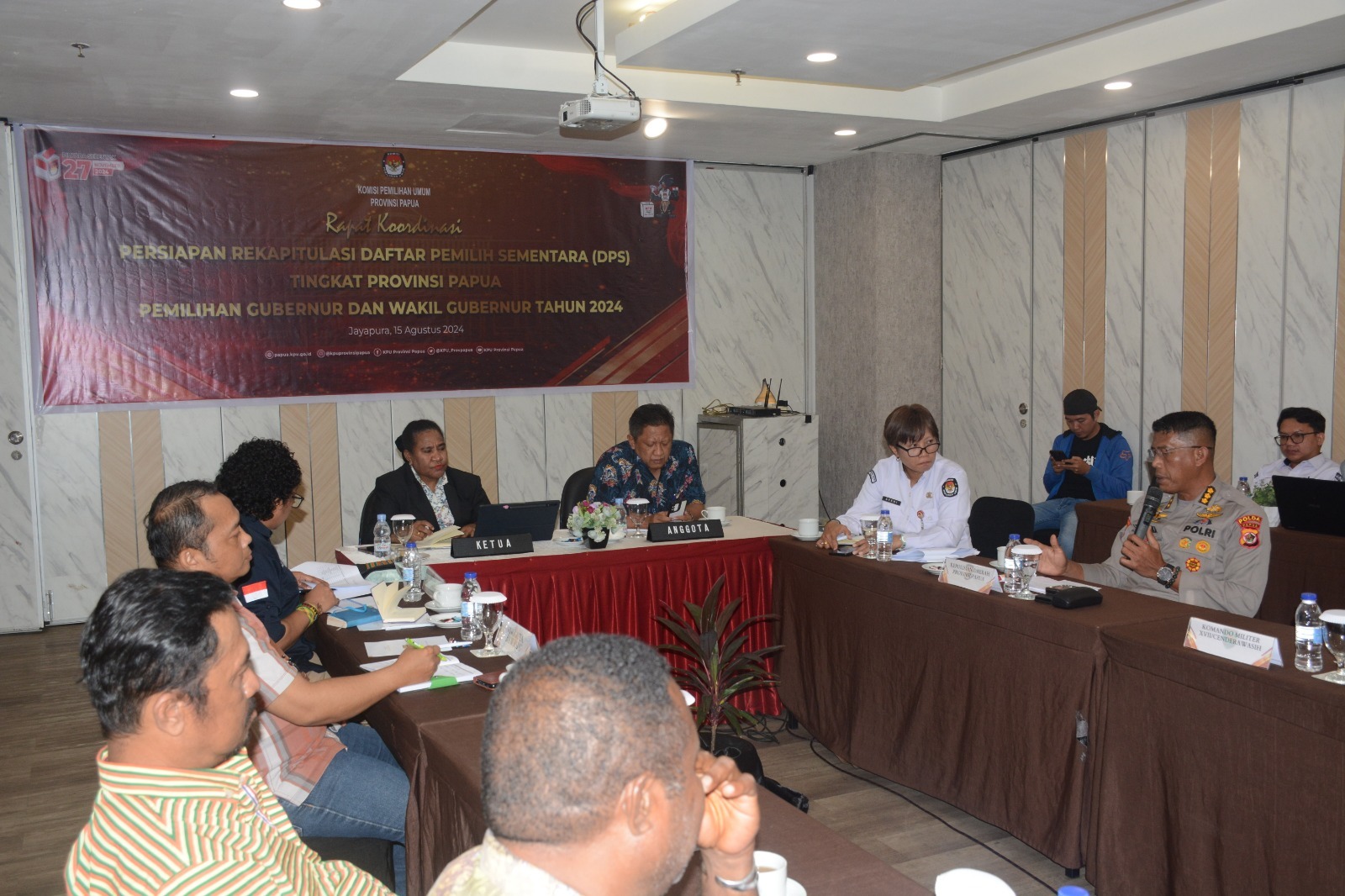 Karo Ops Polda Papua Hadiri Rakor Persiapan Rapat Pleno Terbuka Rekapitulasi DPS Pilkada 2024