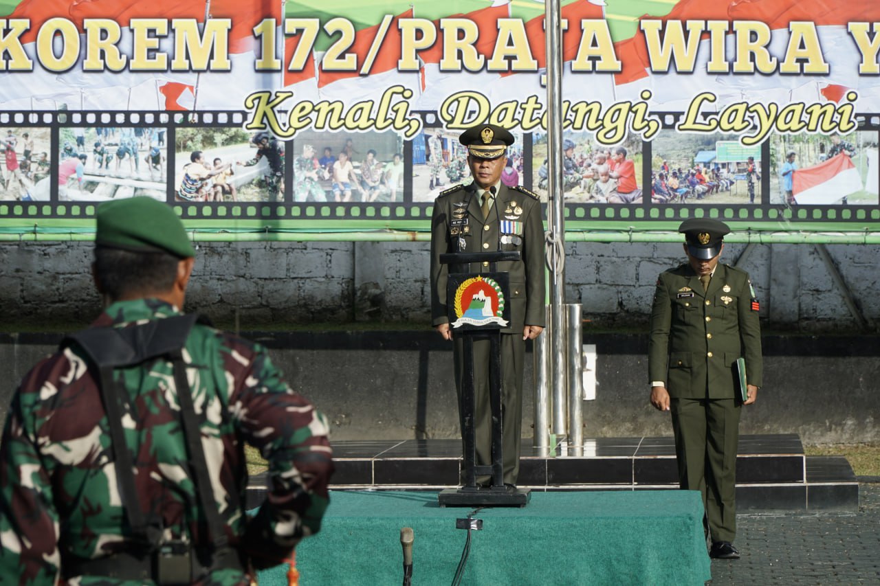 Korem 172/PWY Gelar Upacara Peringatan Hari Kemerdekaan RI ke-79