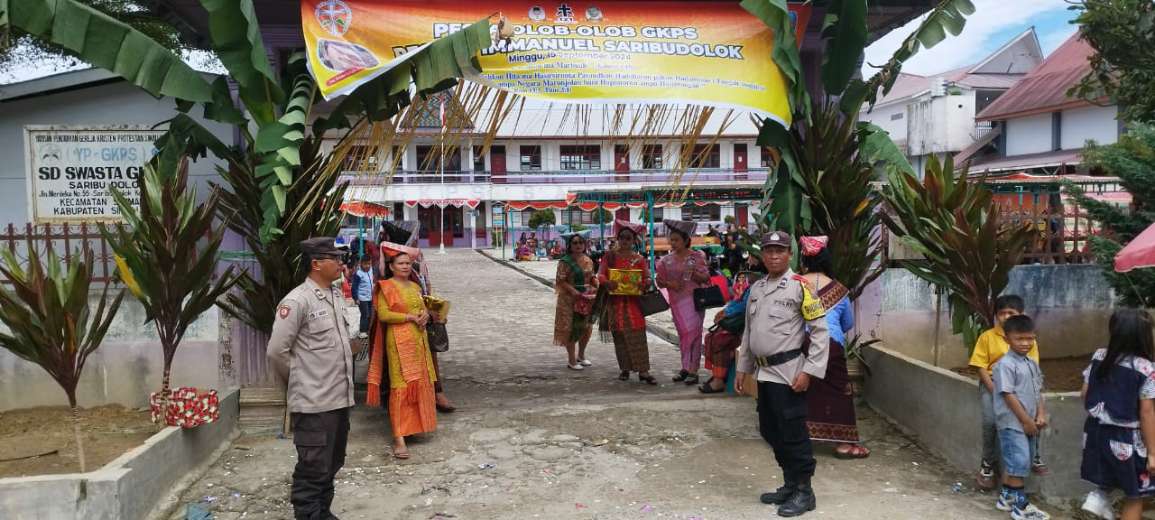 Polsek Saribudolok Amankan Ibadah Minggu dan Pesta Olop – Olop Gereja GKPS Resort Imanuel