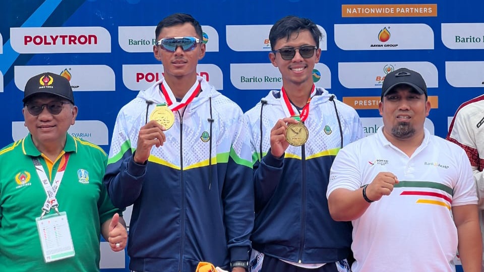 Denri Maulidzar Borong Tiga Emas Lewat Cabor Dayung Rowing di PON XXI Aceh Sumut
