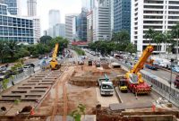 Proses Proyek Pembangunan MRT di sekitar MH Thamrin hingga Monas terus dilakukan. (foto humas mrt)