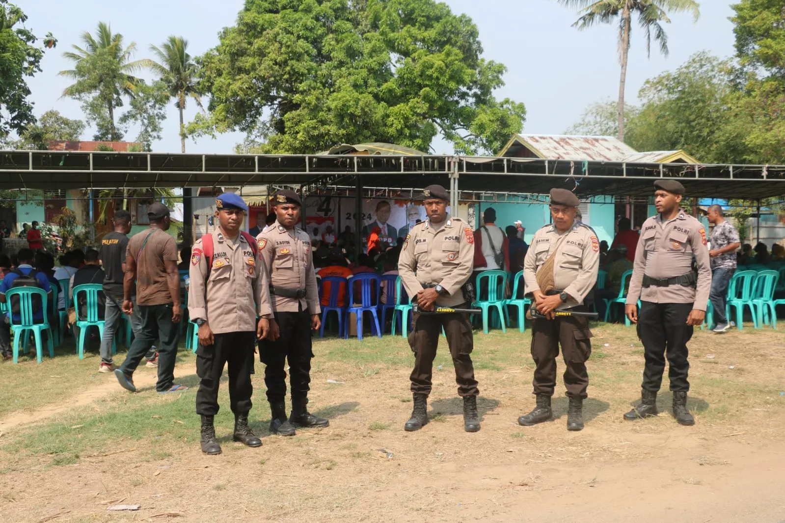 Personel Satgas OMPC II 2024 Papua Selatan lakukan Pam Kampanye Pilkada 2024