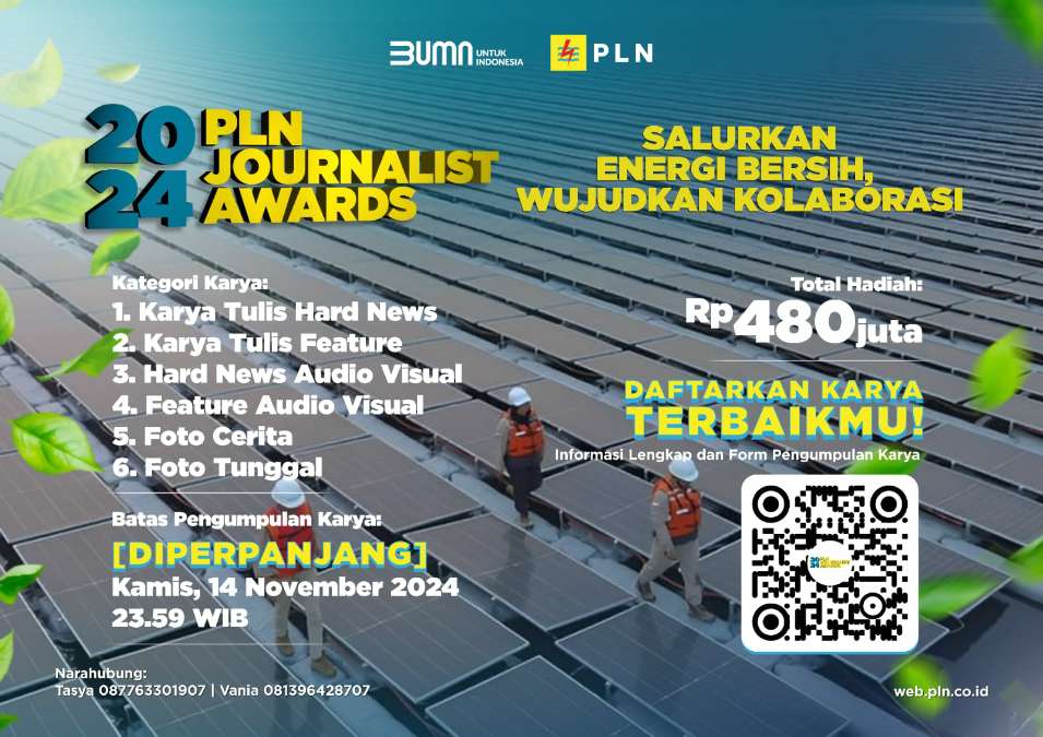 PLN Journalist Award 2024 Diperpanjang Hingga 14 November 2024